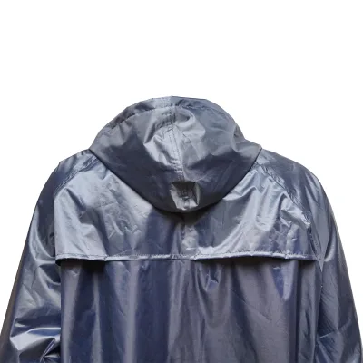 Completo impermeabile taglia XL con cappuccio e pantaloni in poliestere e PVC, blu navy Breckner Germany. - immagine 5