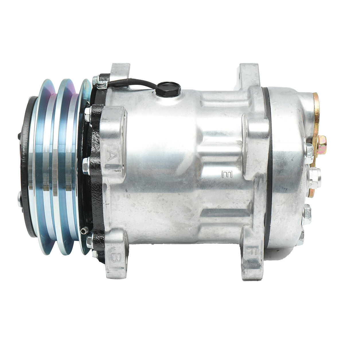 Compressore aria condizionata A/C per Massey Ferguson, Claas, Landini codice OEM 3157920, 3159720, 3712528M2, 3782613M2, 3386861M1 - immagine 2