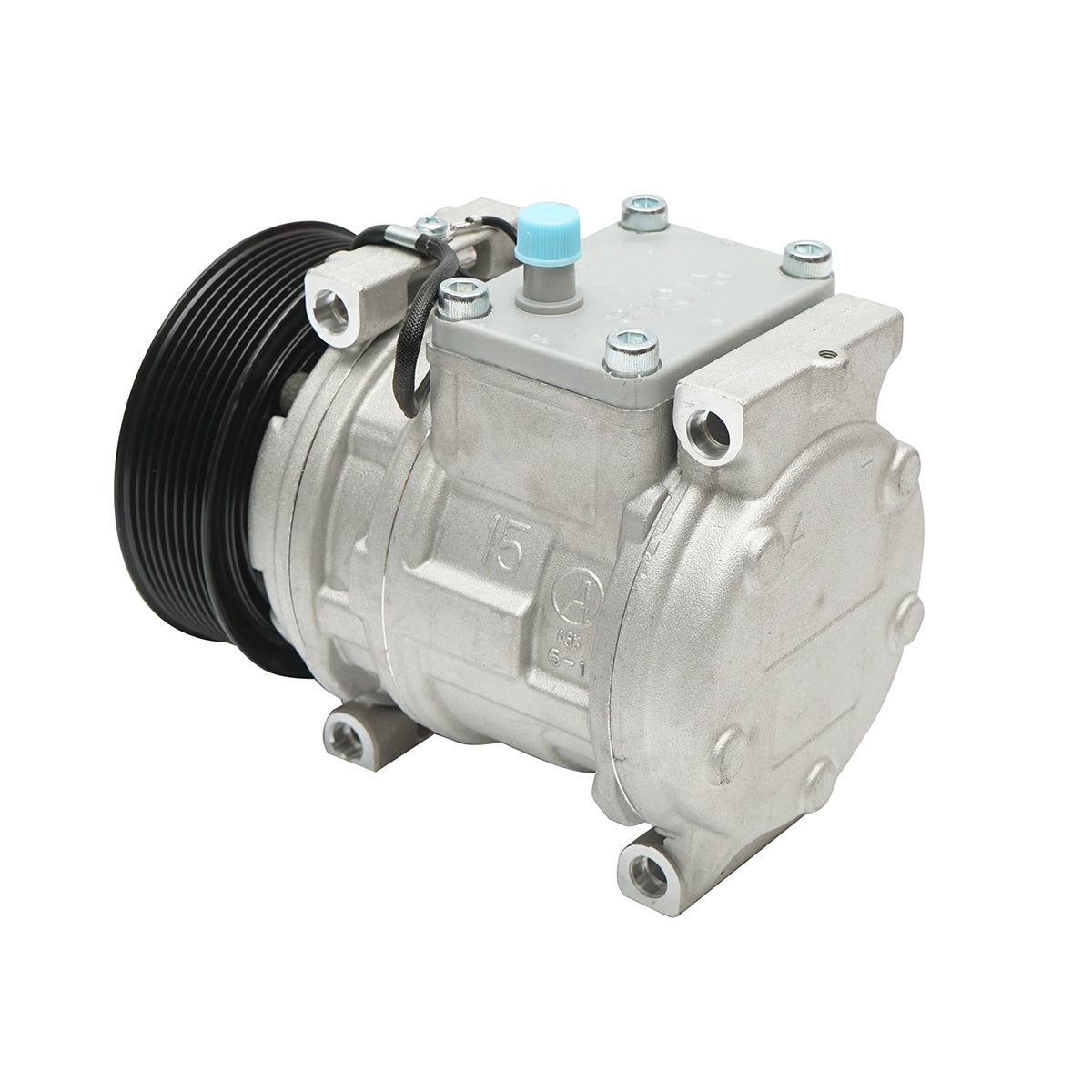 Compressore climatizzatore per John Deere codice OEM AL176858, AL176857, AL154203, AL155836, AL78779, RE203758, 12V - immagine 3