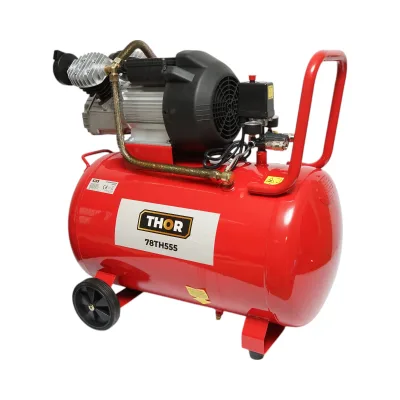 Compressore d'aria 100L, motore a V a 2 cilindri 2,2KW/2HP, pressione massima 8 bar, volume di aspirazione aria 370 L/min THOR