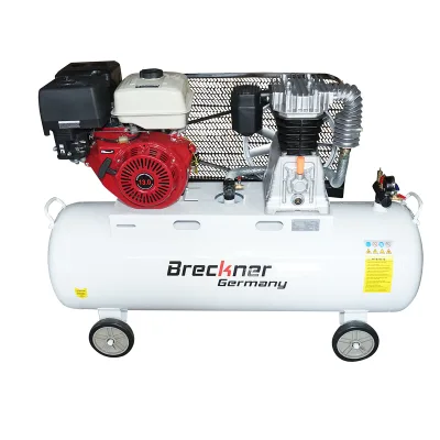 Compressore d'aria a cinghia da 200 litri, motore a benzina da 13 CV, pressione massima 8 bar, volume di aspirazione aria 600 l/min Breckner Germany