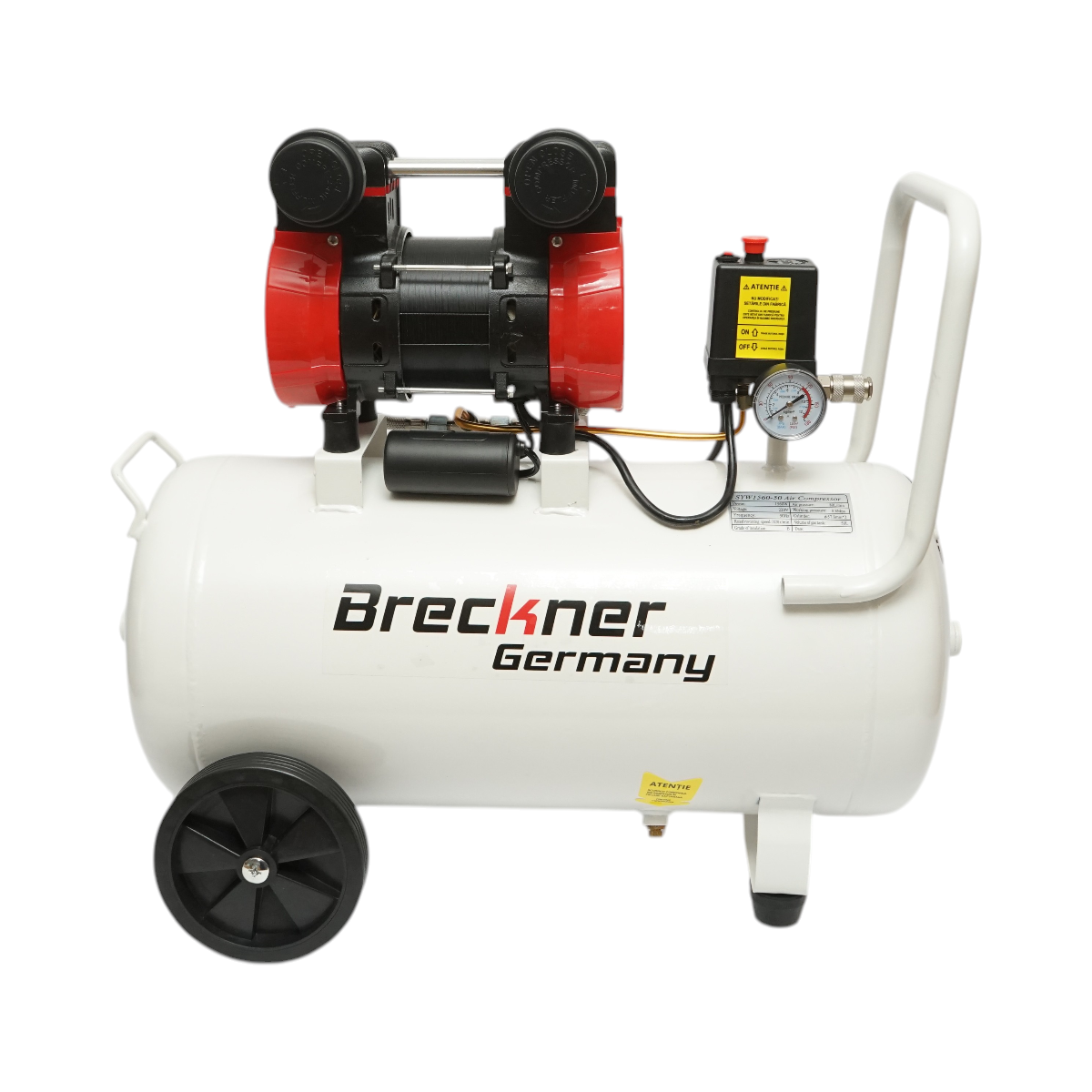 Compressore d'aria da 50 l, motore a 2 cilindri da 1,5 kW/2,1 CV, pressione massima 8 bar, volume d'aria aspirata 155 l/min Breckner Germany - immagine 2