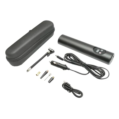 Compressore d'aria portatile nero 12,4V 6000Am batteria ricaricabile 250x56x47mm con accessori - immagine 2