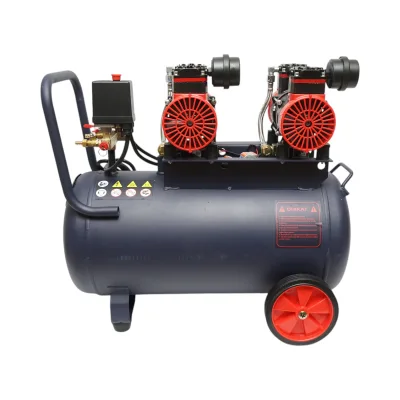 Compressore d'aria silenzioso oil-free da 50 l, 2 motori a 4 cilindri da 1,5 kW/2 CV, pressione massima 8 bar, volume d'aria aspirata 170 l/min - immagine 3