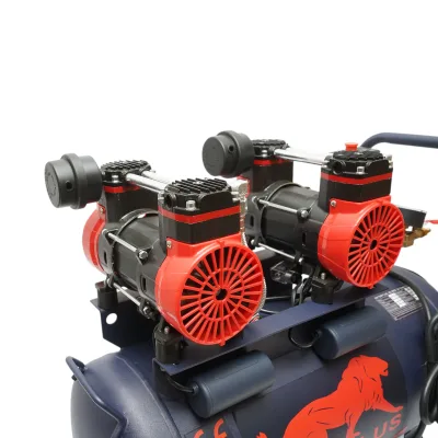 Compressore d'aria silenzioso oil-free da 50 l, 2 motori a 4 cilindri da 1,5 kW/2 CV, pressione massima 8 bar, volume d'aria aspirata 170 l/min - immagine 6