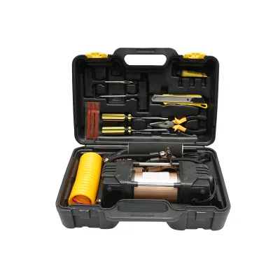 Compressore d’aria per gonfiaggio gomme 12V 180W, 150 PSI, 45 l/min, cavo 3 m, kit per foratura auto Breckner Germany