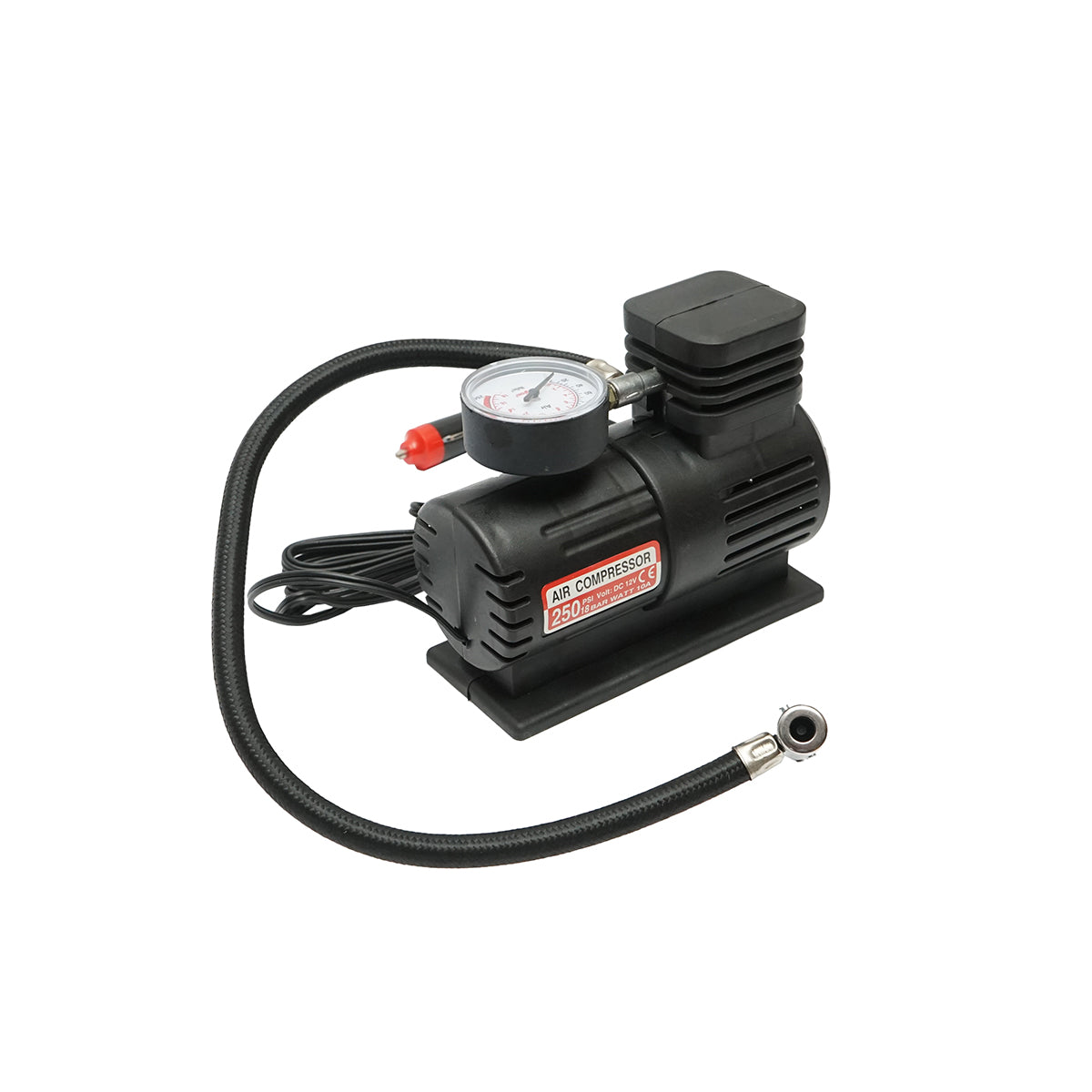 Compressore d’aria per gonfiaggio gomme 12V 250 PSI, cavo 2,8 m per presa accendisigari auto Breckner Germany - immagine 2
