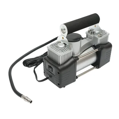 Compressore d’aria per gonfiaggio gomme 12V, 150 PSI, 85 l/min, 2 cilindri, cavo 3 m per presa accendisigari auto - immagine 2