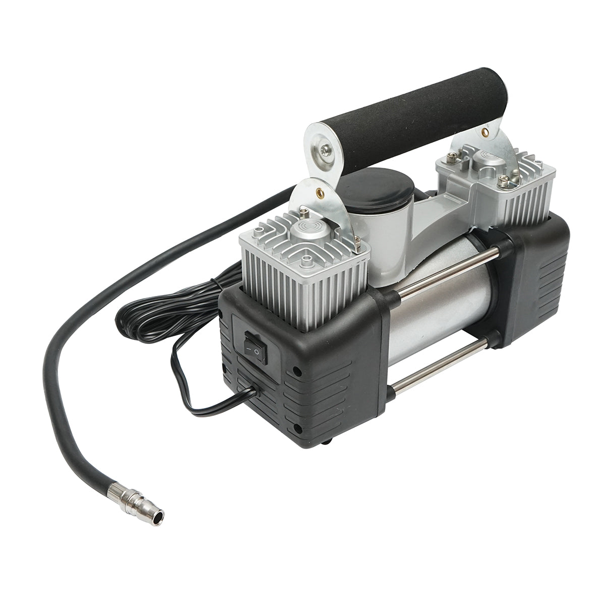 Compressore d’aria per gonfiaggio gomme 12V, 150 PSI, 85 l/min, 2 cilindri, cavo 3 m per presa accendisigari auto - immagine 2