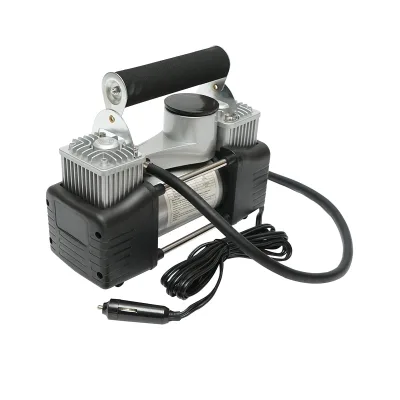 Compressore d’aria per gonfiaggio gomme 12V, 150 PSI, 85 l/min, 2 cilindri, cavo 3 m per presa accendisigari auto - immagine 4