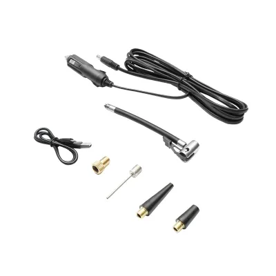 Compressore d’aria portatile grigio scuro 12,4V batteria 6000 mAh ricaricabile 250x56x47 mm con accessor - immagine 5