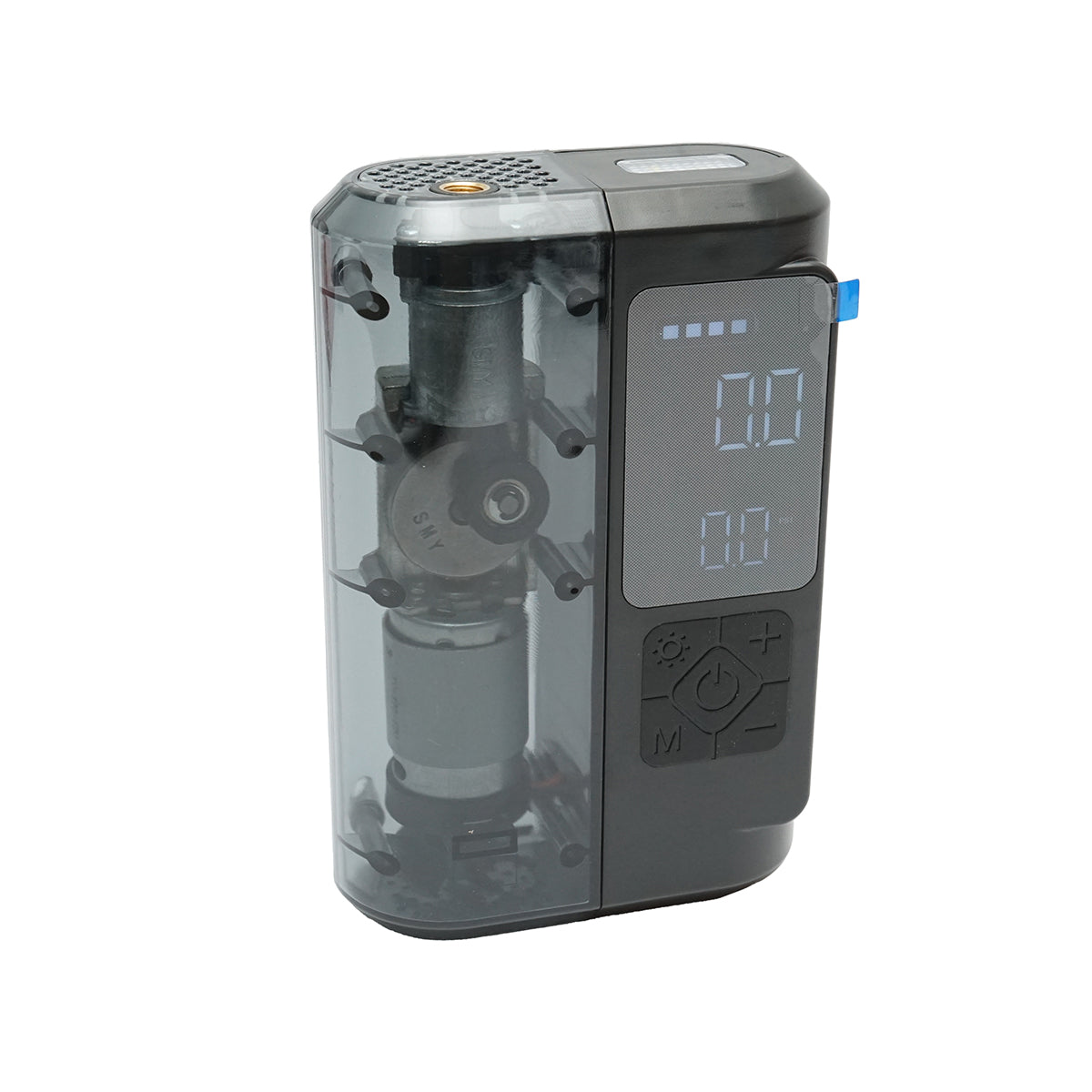 Compressore d’aria smart portatile digitale LED 12V/100W, USB-C 5V/2A, batteria 3x2000mAh, torcia LED, porte USB/USB-C, batteria esterna, accessori inclusi - immagine 2