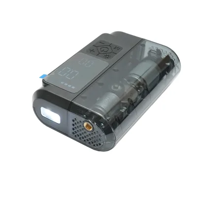 Compressore d’aria smart portatile digitale LED 12V/100W, USB-C 5V/2A, batteria 3x2000mAh, torcia LED, porte USB/USB-C, batteria esterna, accessori inclusi - immagine 4