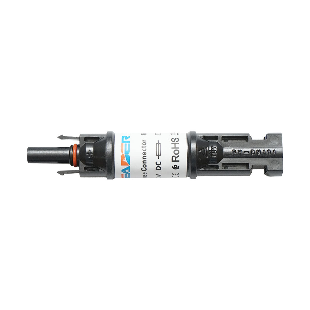 Connettore MC4 con fusibile 10x38mm, 10A, 1000V DC per impianti solari fotovoltaici IP67 Leader - immagine 2