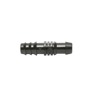 Connettore per linea di tubo di gocciolamento D16mm per sistemi di irrigazione.