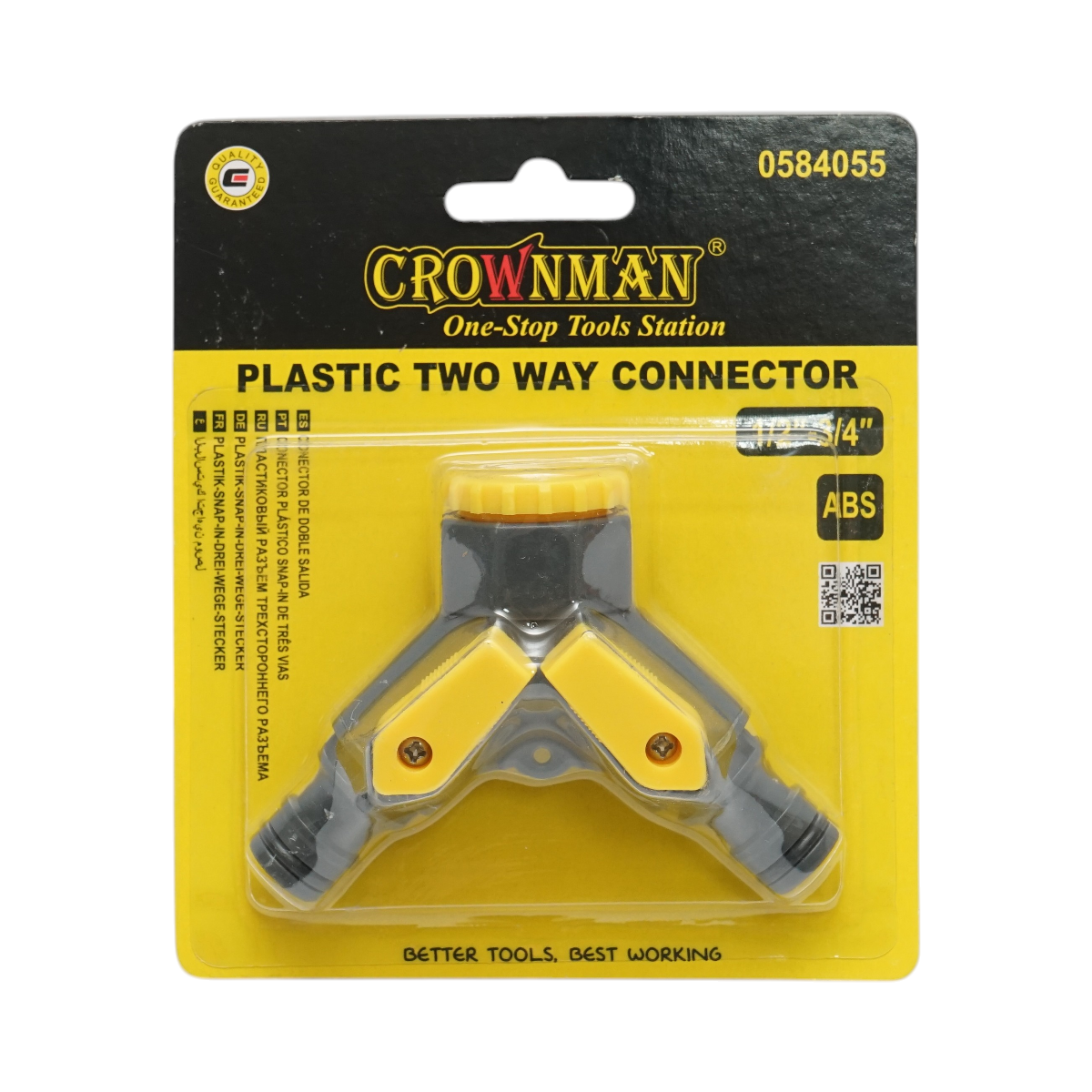 Connettore rapido a 2 vie per tubo da giardino Crownman 1/2-3/4 - immagine 3