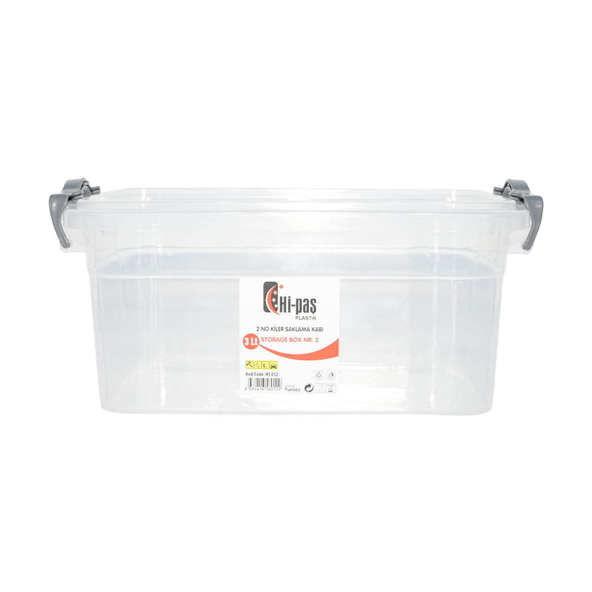 Contenitore da 3 litri con coperchio in plastica trasparente, dimensioni 170x255x110 mm Breckner Germany