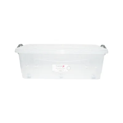 Contenitore da 30 litri con coperchio e ruote, in plastica trasparente, 630x400x200 mm