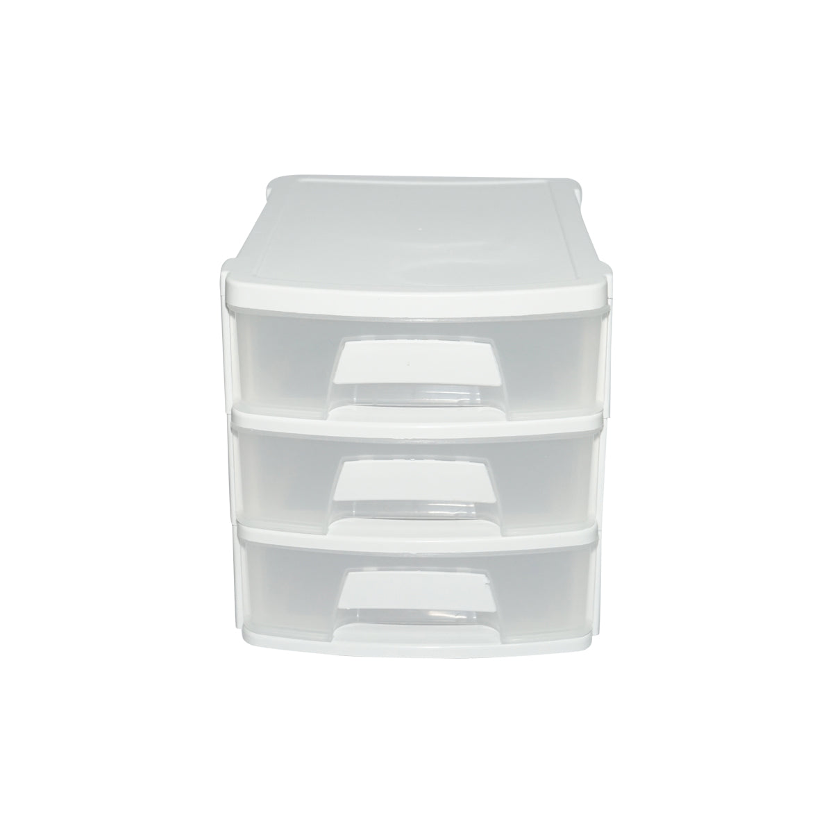 Contenitore in plastica con 3 cassetti bianco 270x192xH198mm
