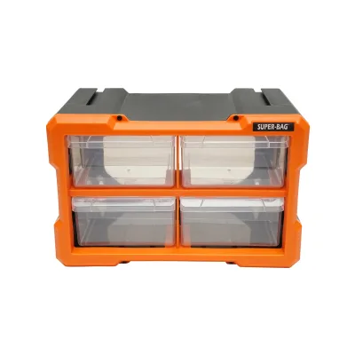 Contenitore modulare in plastica arancione, 4 cassetti, 158x266x170 mm Breckner Germany