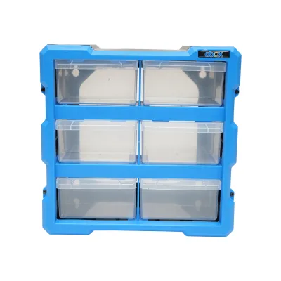 Contenitore modulare in plastica blu, 6 cassetti, dimensioni 267x157x262 mm Breckner Germany