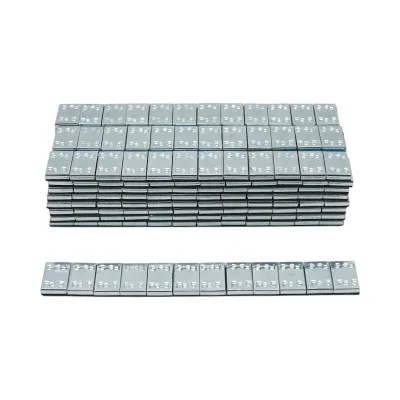 Contrappesi autoadesivi grigio chiaro per equilibratura ruote Fe 60g (5gx12 pz) 100 strisce/scatola