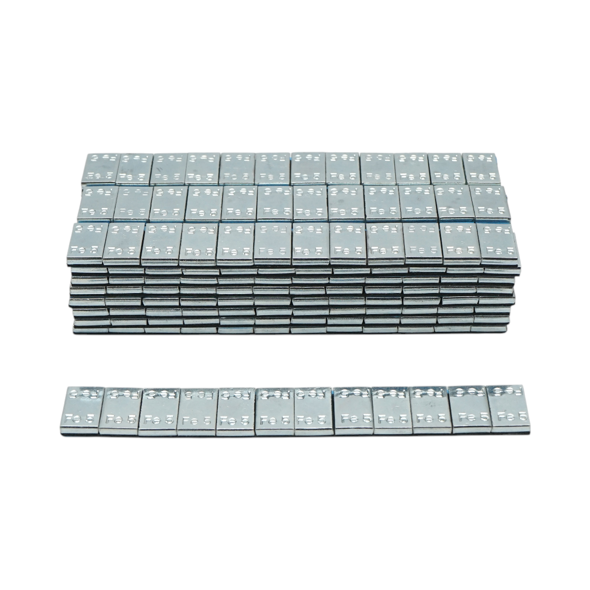Contrappesi autoadesivi grigio chiaro per equilibratura ruote Fe 60g (5gx12 pz) 100 strisce/scatola