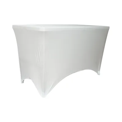 Copritavolo rettangolare elastico bianco 120x60x74cm - immagine 3