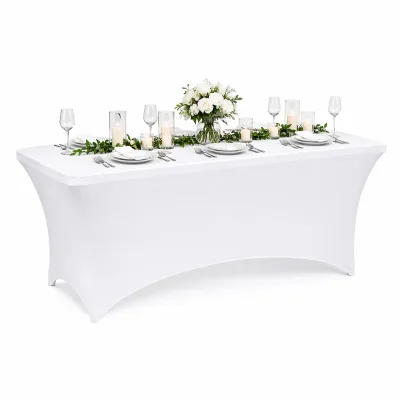 Copritavolo rettangolare elastico bianco 152x70x74cm