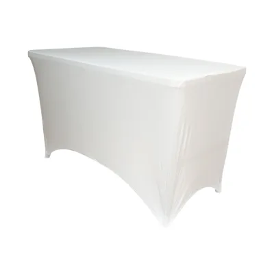 Copritavolo rettangolare elastico bianco 152x70x74cm - immagine 2