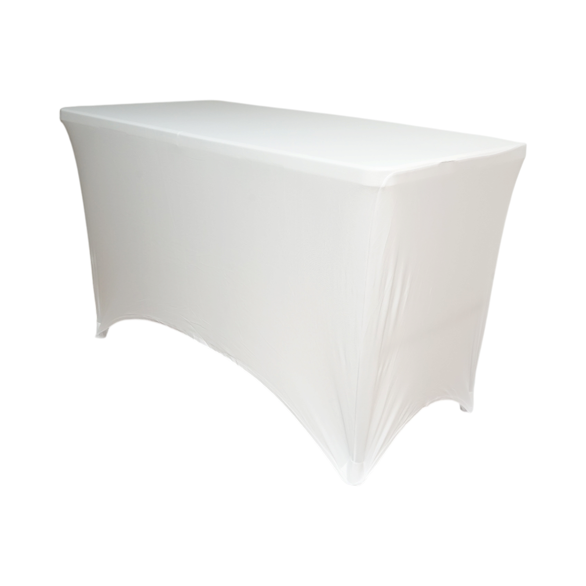 Copritavolo rettangolare elastico bianco 152x70x74cm - immagine 2