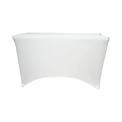 Copritavolo rettangolare elastico bianco 180x70x74cm - immagine 2