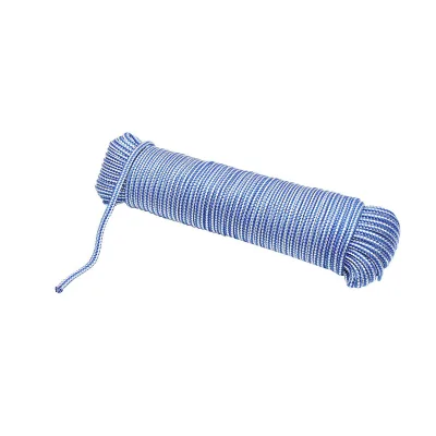 Corda PP intrecciata 4 mm x 25 m, bianca/blu, Corda multiuso in polipropilene Breckner Germany - immagine 2