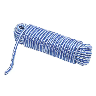 Corda PP intrecciata 6 mm x 10 m, bianca/blu, Corda multiuso in polipropilene Breckner Germany - immagine 2