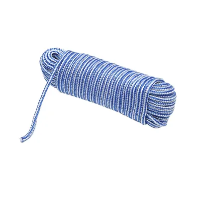 Corda PP intrecciata 6 mm x 25 m, bianca/blu, Corda multiuso in polipropilene, Breckner Germany - immagine 2