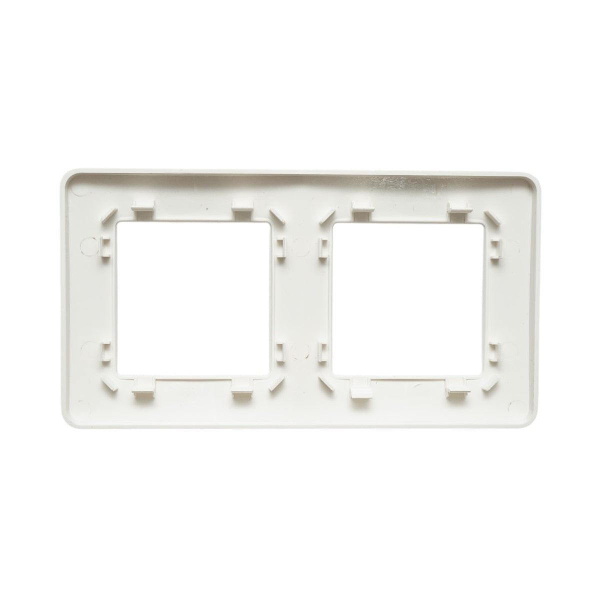 Cornice doppia bianca in PC per presa e interruttore 150x83 mm - immagine 2