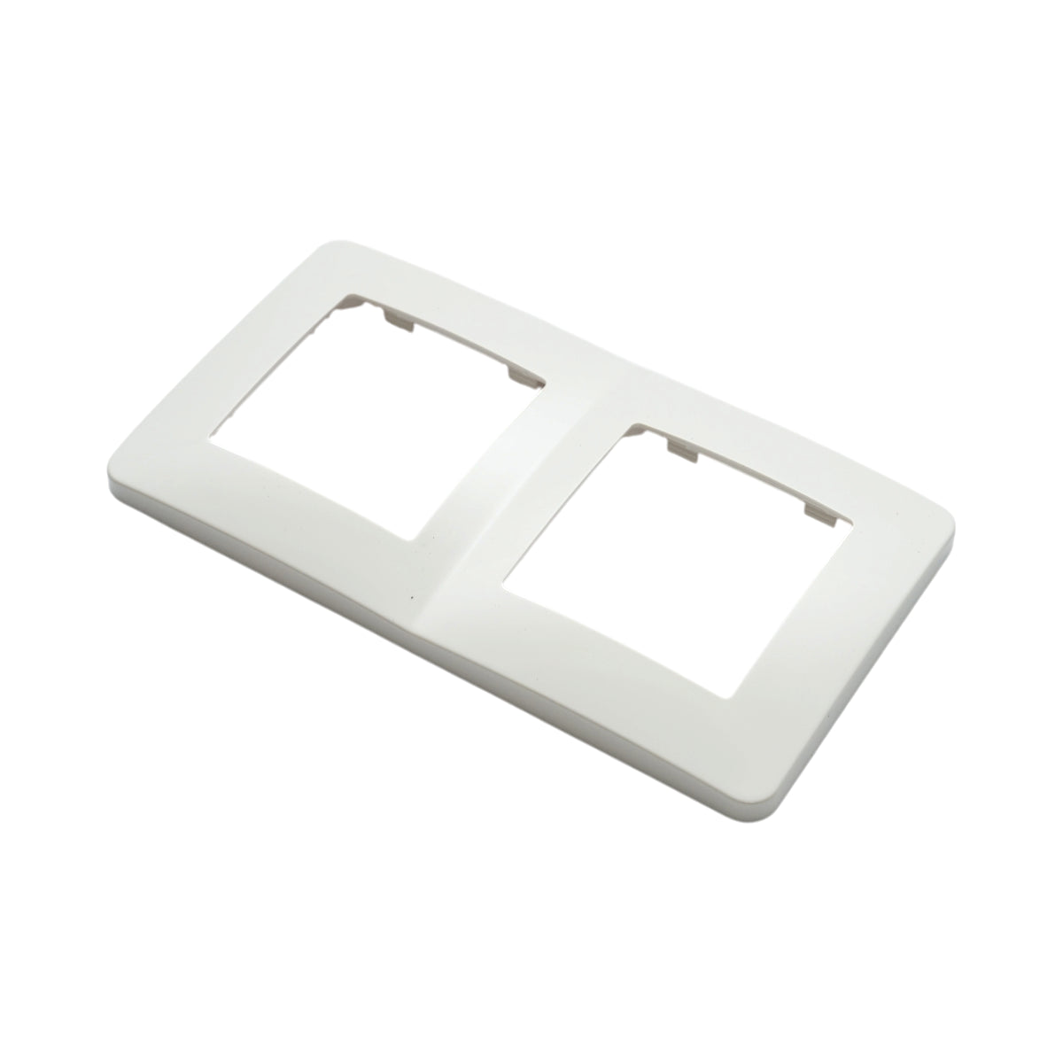 Cornice doppia bianca in PC per presa e interruttore 150x83 mm - immagine 4