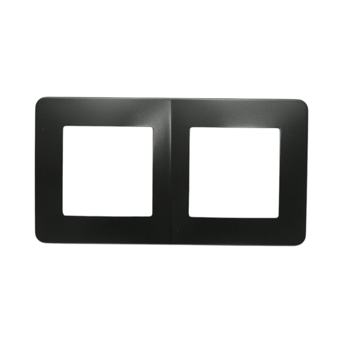 Cornice doppia nera in PC per presa e interruttore 150x83 mm