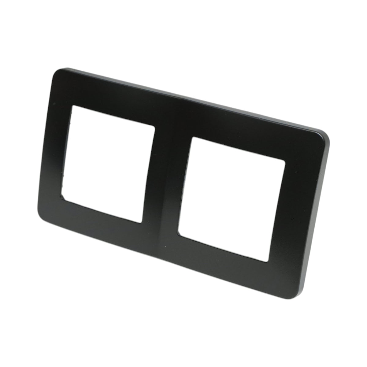 Cornice doppia nera in PC per presa e interruttore 150x83 mm - immagine 3
