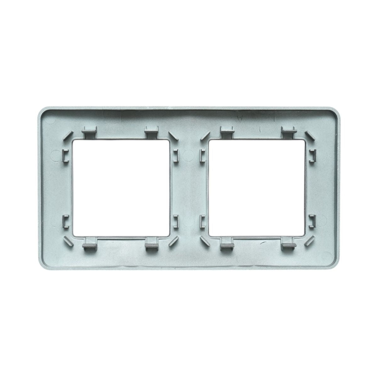Cornice doppia nera in PC per presa e interruttore 150x83 mm - immagine 2