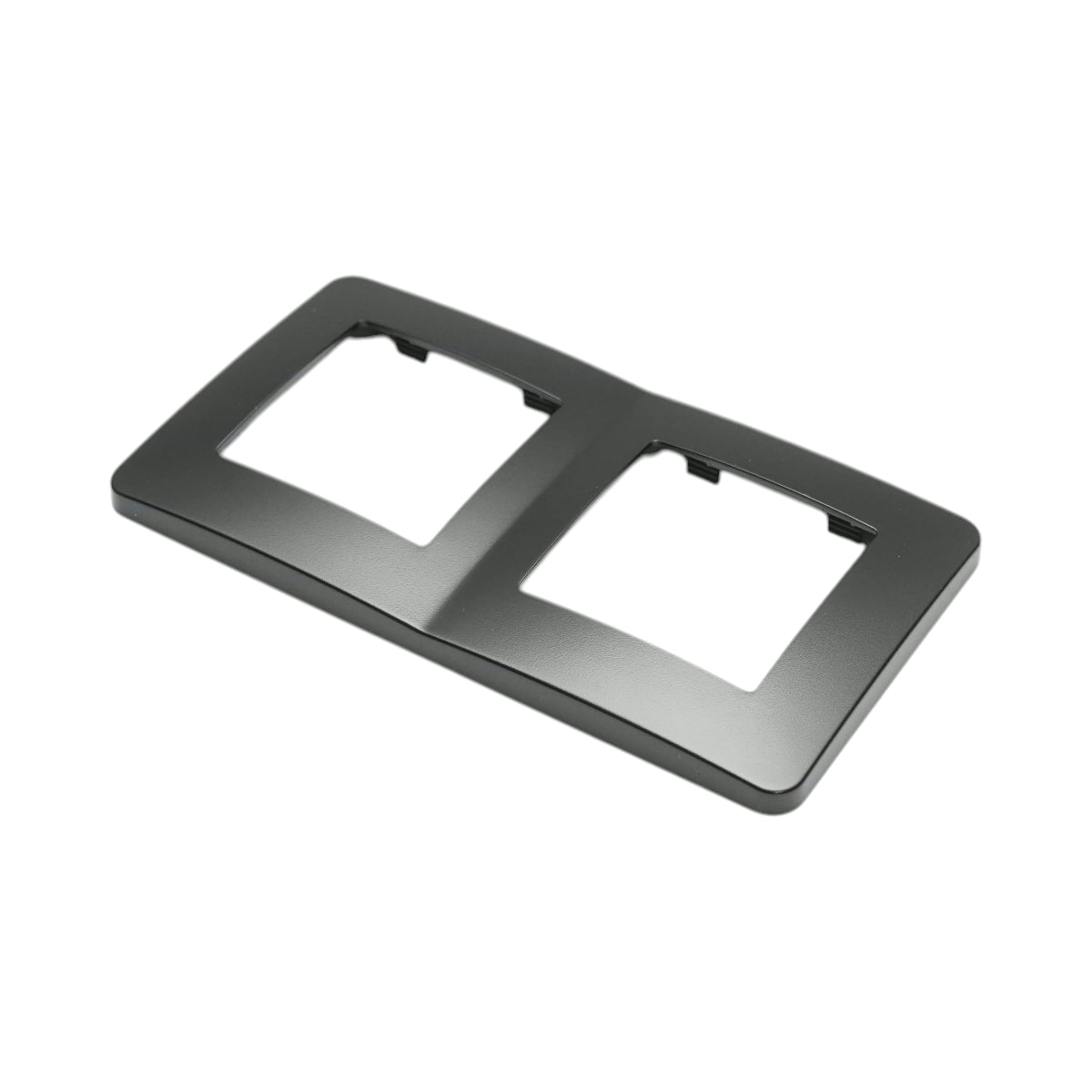 Cornice doppia nera in PC per presa e interruttore 150x83 mm - immagine 4