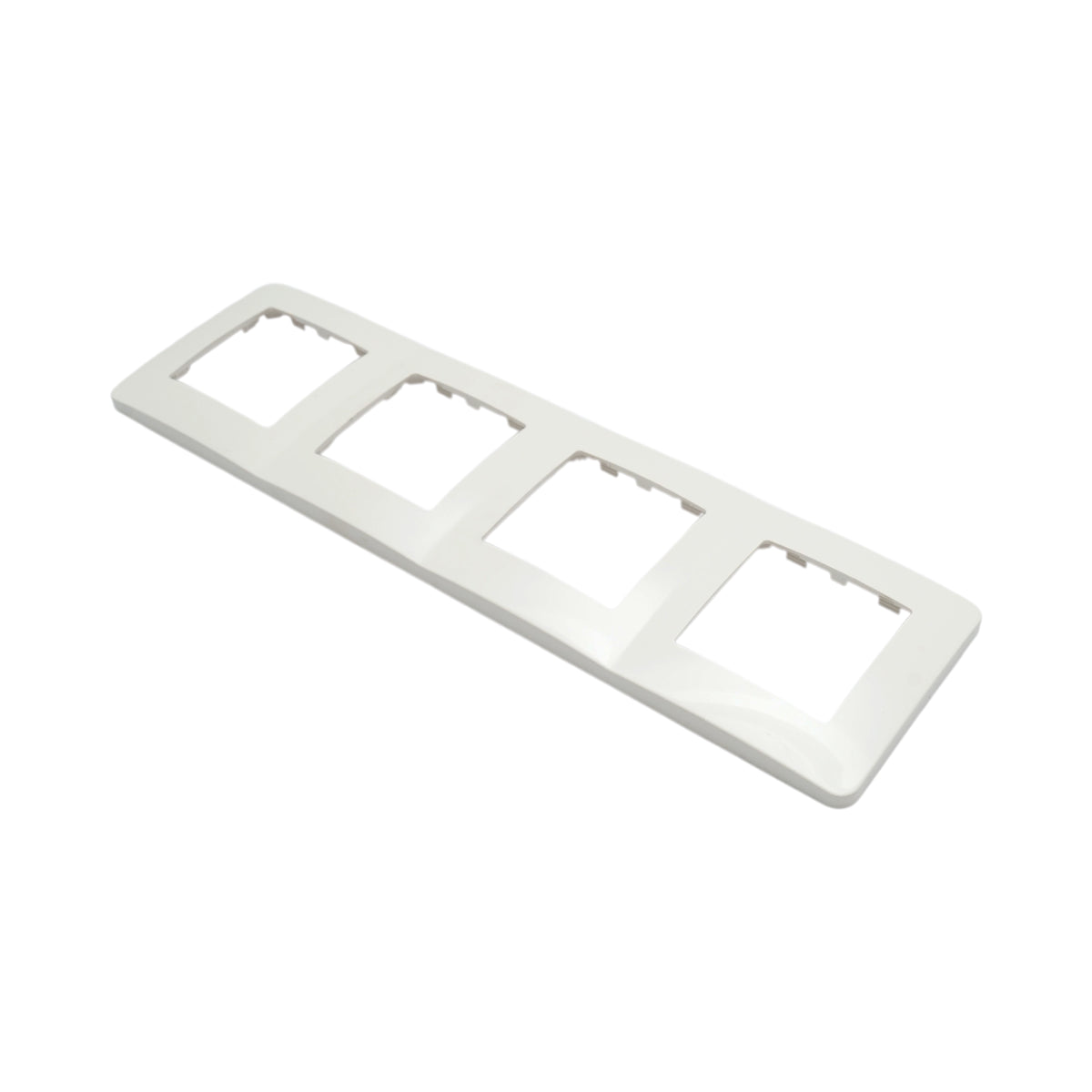 Cornice quadrupla bianca in PC per presa e interruttore 300x83 mm - immagine 4