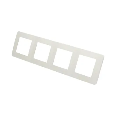Cornice quadrupla bianca in PC per presa e interruttore 300x83 mm - immagine 3