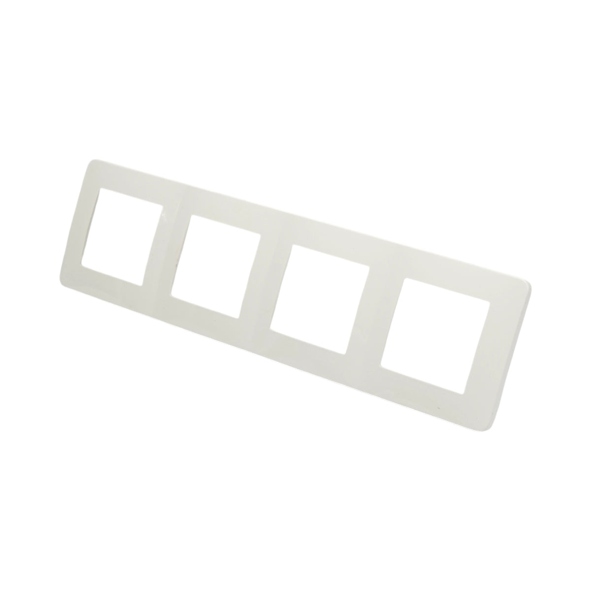 Cornice quadrupla bianca in PC per presa e interruttore 300x83 mm - immagine 3