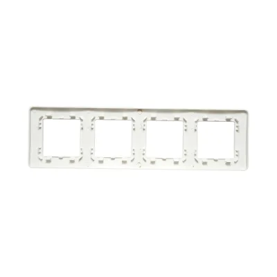 Cornice quadrupla bianca in PC per presa e interruttore 300x83 mm - immagine 2