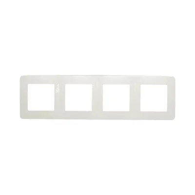 Cornice quadrupla bianca in PC per presa e interruttore 300x83 mm