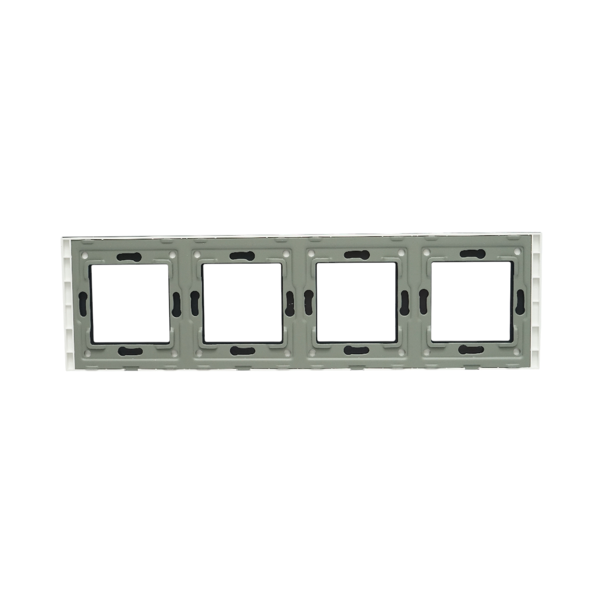 Cornice quadrupla in vetro bianco per presa e interruttore 299x86 mm - immagine 2