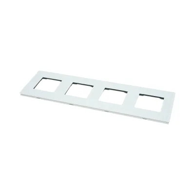 Cornice quadrupla in vetro bianco per presa e interruttore 299x86 mm - immagine 4
