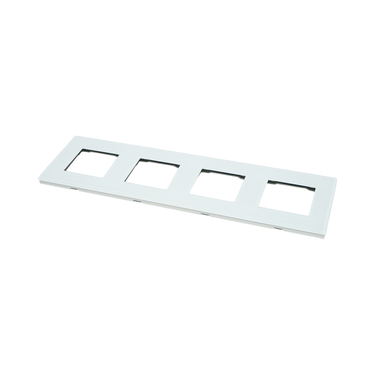 Cornice quadrupla in vetro bianco per presa e interruttore 299x86 mm - immagine 4
