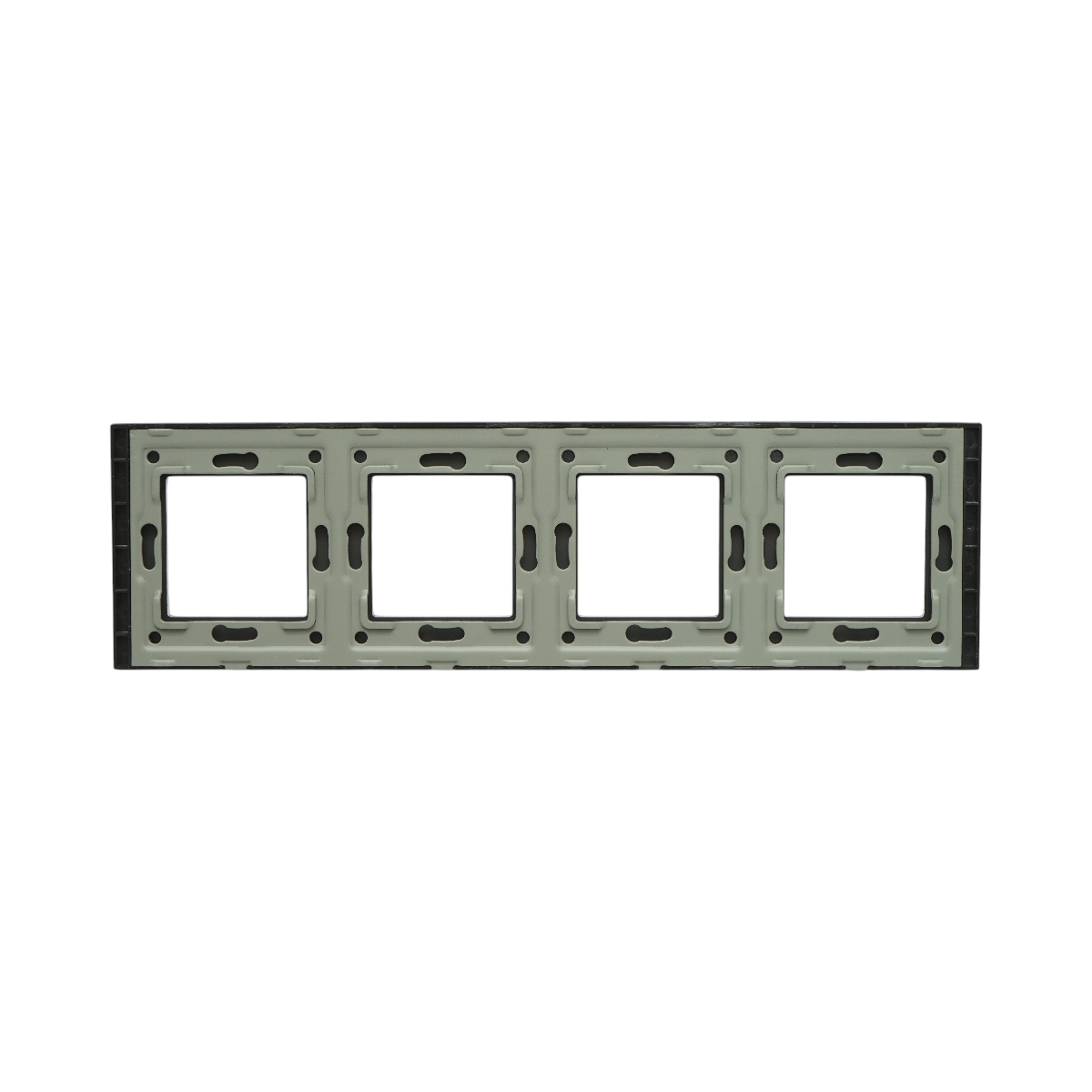 Cornice quadrupla in vetro nero per presa e interruttore 299x86 mm - immagine 2